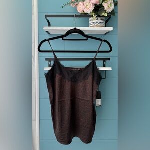 Black Tape Brown & Black Animal Print Lace Trim Cami – Women’s Size XS (NWT)